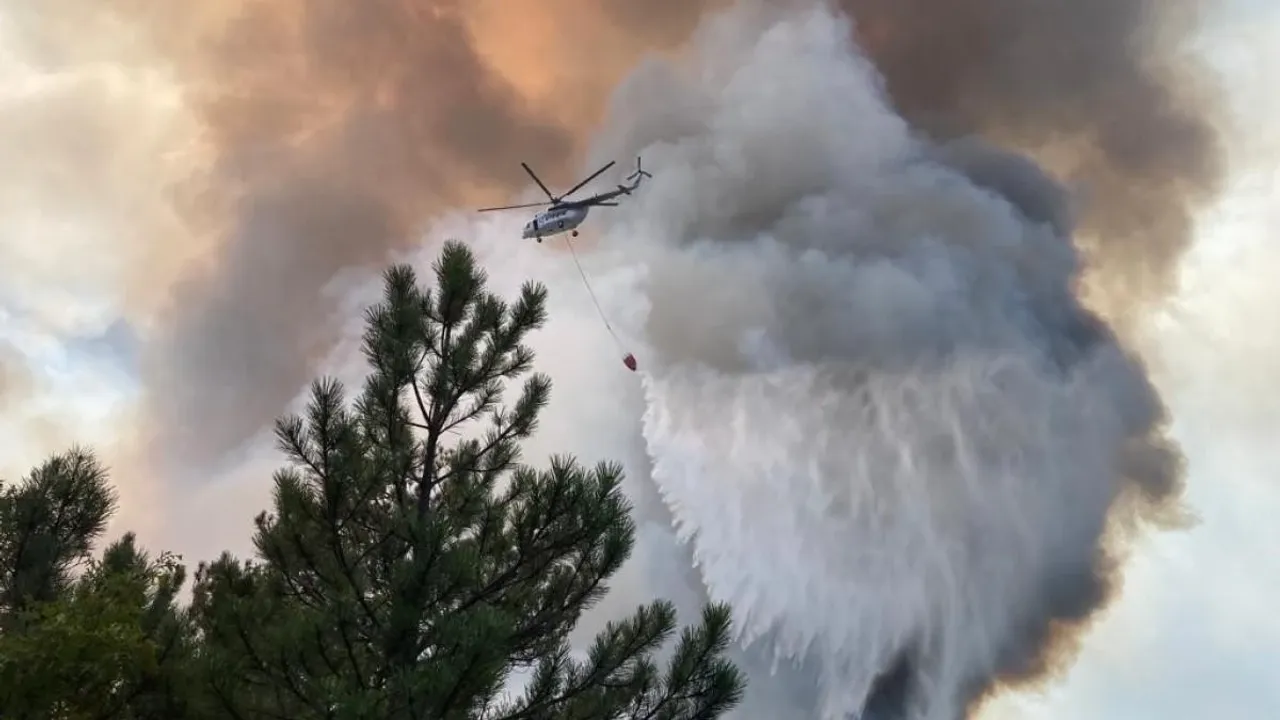 Eskişehir'deki Yangına Havadan Müdahale Başladı