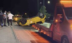 Eskişehir'de Virajı Alamayan Taksi Ters Döndü: 2 Yaralı