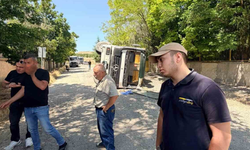 Freni Boşalan Tırı Yan Yatırarak Faciayı Önledi