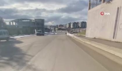 Kask kamerası kaydetti: Olası facia son anda önlendi