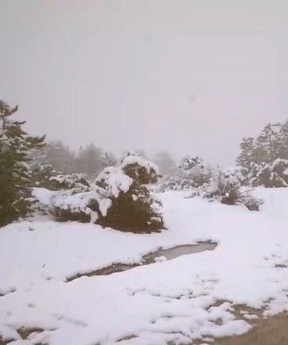 Sarıcakaya Yüksek Kesimlerinde Kar Etkili Oldu