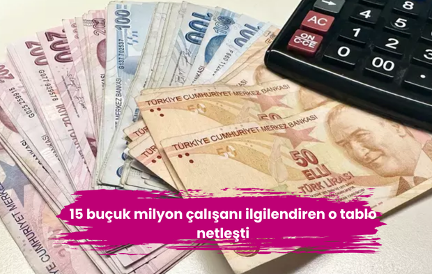 15 buçuk milyon çalışanı ilgilendiren o tablo netleşti
