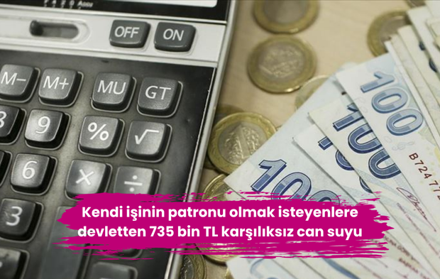 Kendi işinin patronu olmak isteyenlere devletten 735 bin TL karşılıksız can suyu