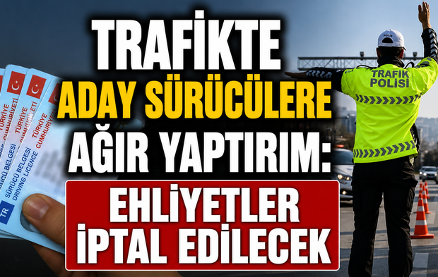 Trafikte aday sürücülere ağır yaptırım: Ehliyetler iptal edilecek