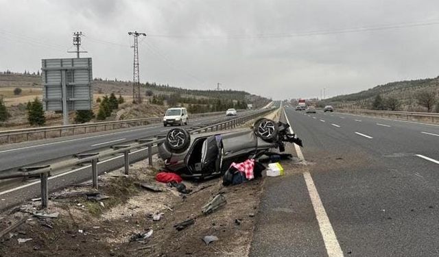 Eskişehir Trafik Kazasında Otomobil Ters Döndü: 2 Yaralı