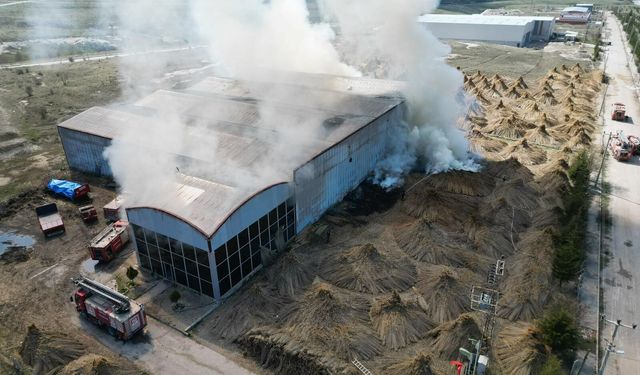 Afyon’da Fabrika Yangını: Alevler Metrelerce Yükseldi