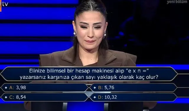 Elinize bilimsel bir hesap makinesi alıp "e x n =" yazarsanız karşınıza çıkan sayı yaklaşık olarak kaç olur?