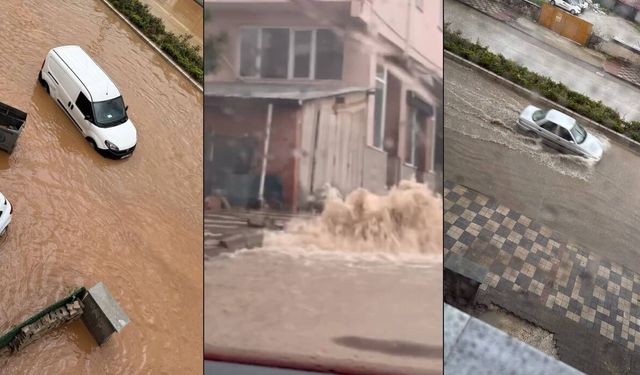 Sağanak Sonrası O İlçede Yollar Sular Altında Kaldı