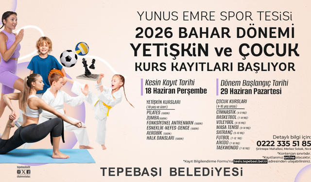 Tepebaşı'nda Yaz Spor Kursları Açılıyor