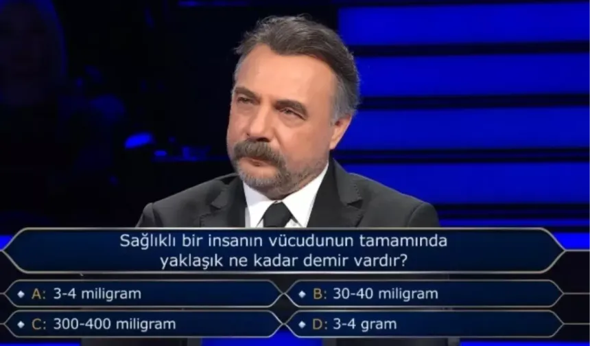 Sağlıklı bir insanın vücudunun tamamında yaklaşık ne kadar demir vardır?