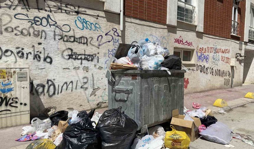 Eskişehir’de Çöpler Yola Saçıldı, Vatandaş Tepkili