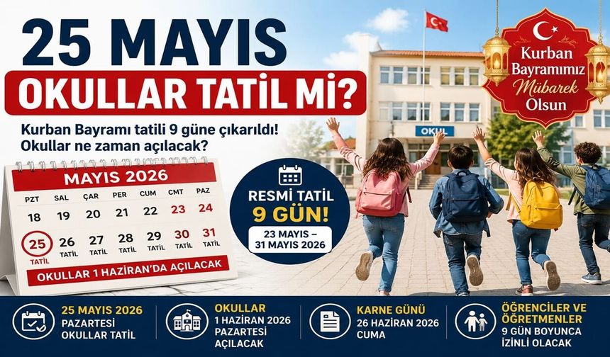 25 Mayıs Okullar Tatil mi?