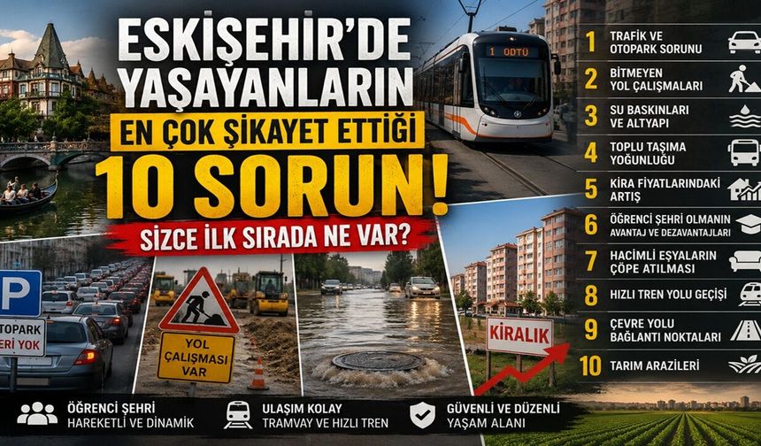Eskişehir'de Yaşayanların En Çok Şikayet Ettiği 10 Sorun! Sizce İlk Sırada Ne Var?