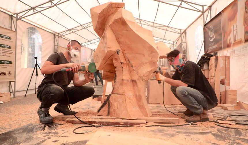 Odunpazarı'nda Ahşap Heykel Festivali Tamamlandı