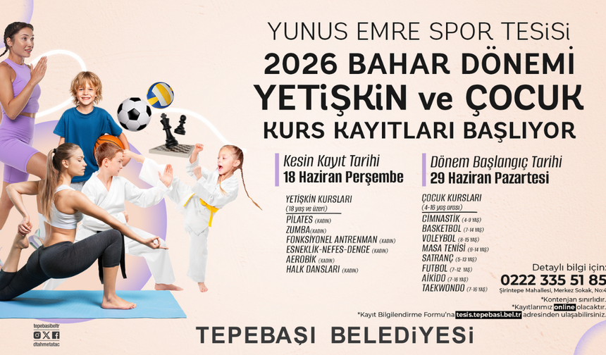 Tepebaşı'nda Yaz Spor Kursları Açılıyor