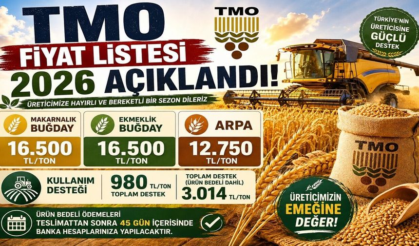 TMO Fiyat Listesi 2026 Açıklandı! Hububat Alım Fiyatları Ne?