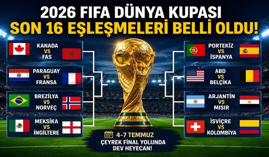 2026 FIFA Dünya Kupası Son 16 Eşleşmeleri Belli Oldu