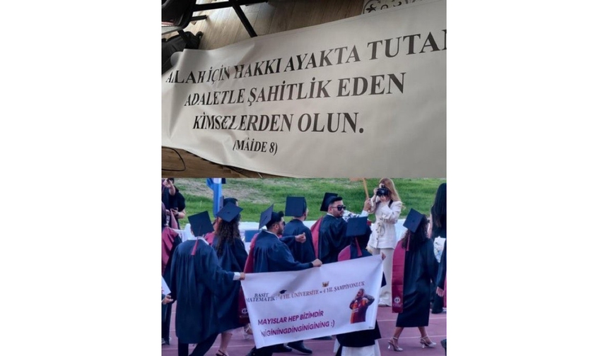 Anadolu Üniversitesi Mezuniyetinde Ayetli Pankart Gündem Oldu
