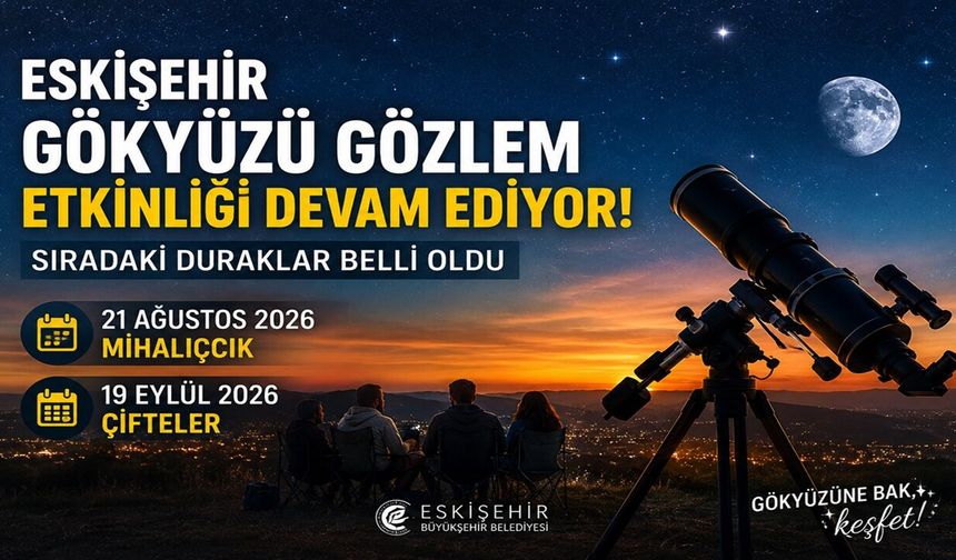 Eskişehir Gökyüzü Gözlem Etkinliği Devam Ediyor: Sıradaki Duraklar Belli Oldu