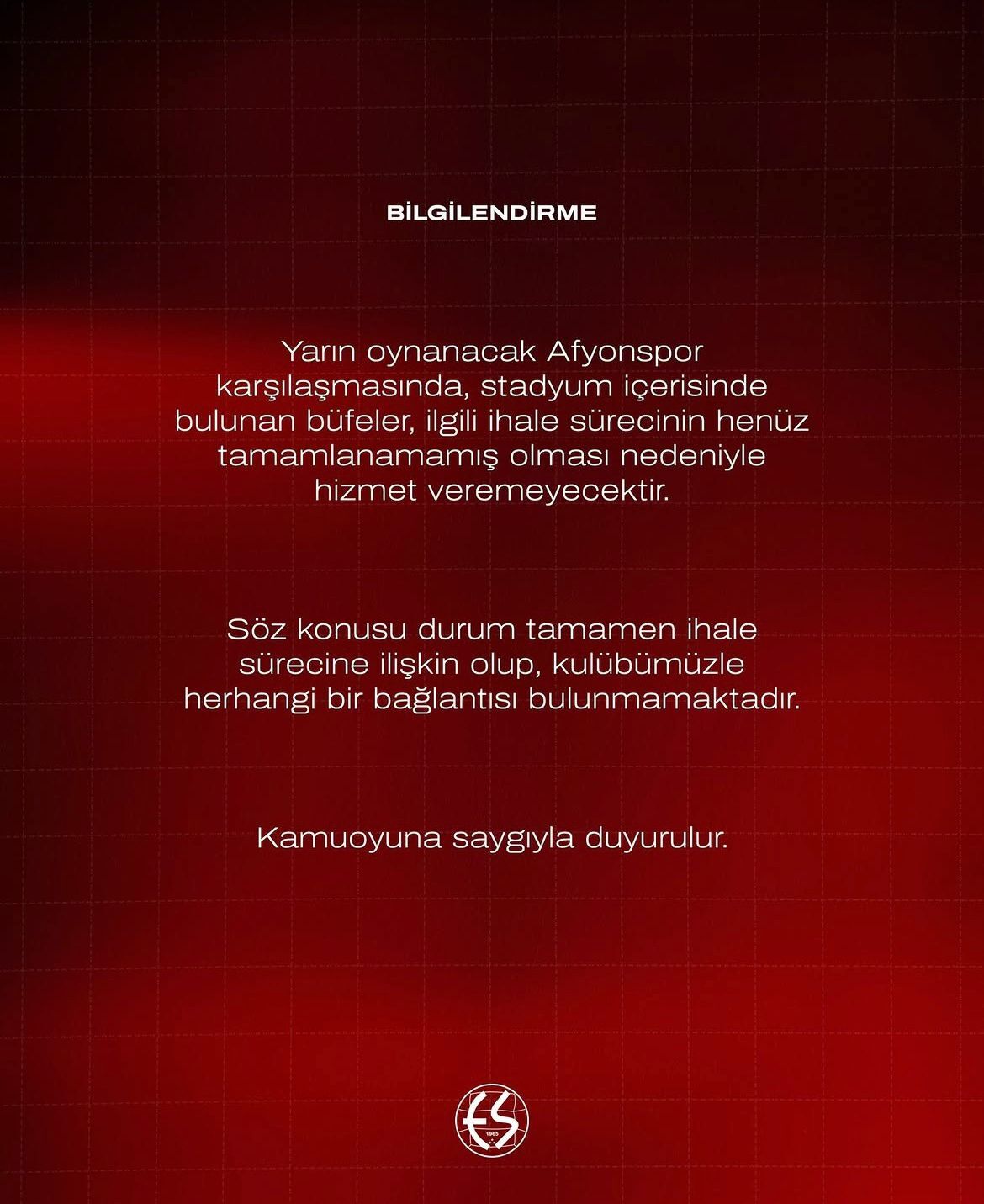 Eskişehirspor–Afyonspor Maçında Büfeler Kapalı Olacak İşte Sebebi