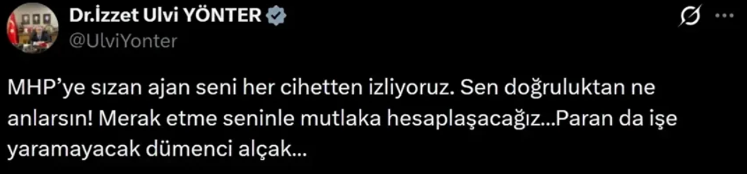 Mhp’de “Ajan” Çıkışı Sonrası İstifa (2)