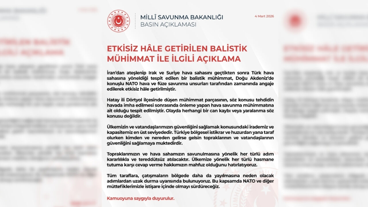 Milli Savunma Bakanligi Aciklama
