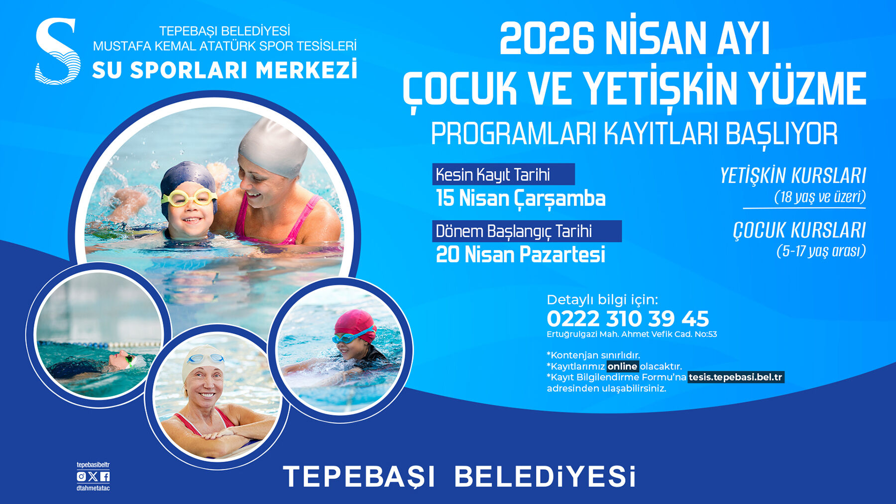 Tepebaşı’nda Yüzme Kursu Kayıtları O Tarihte Başlıyor (1)