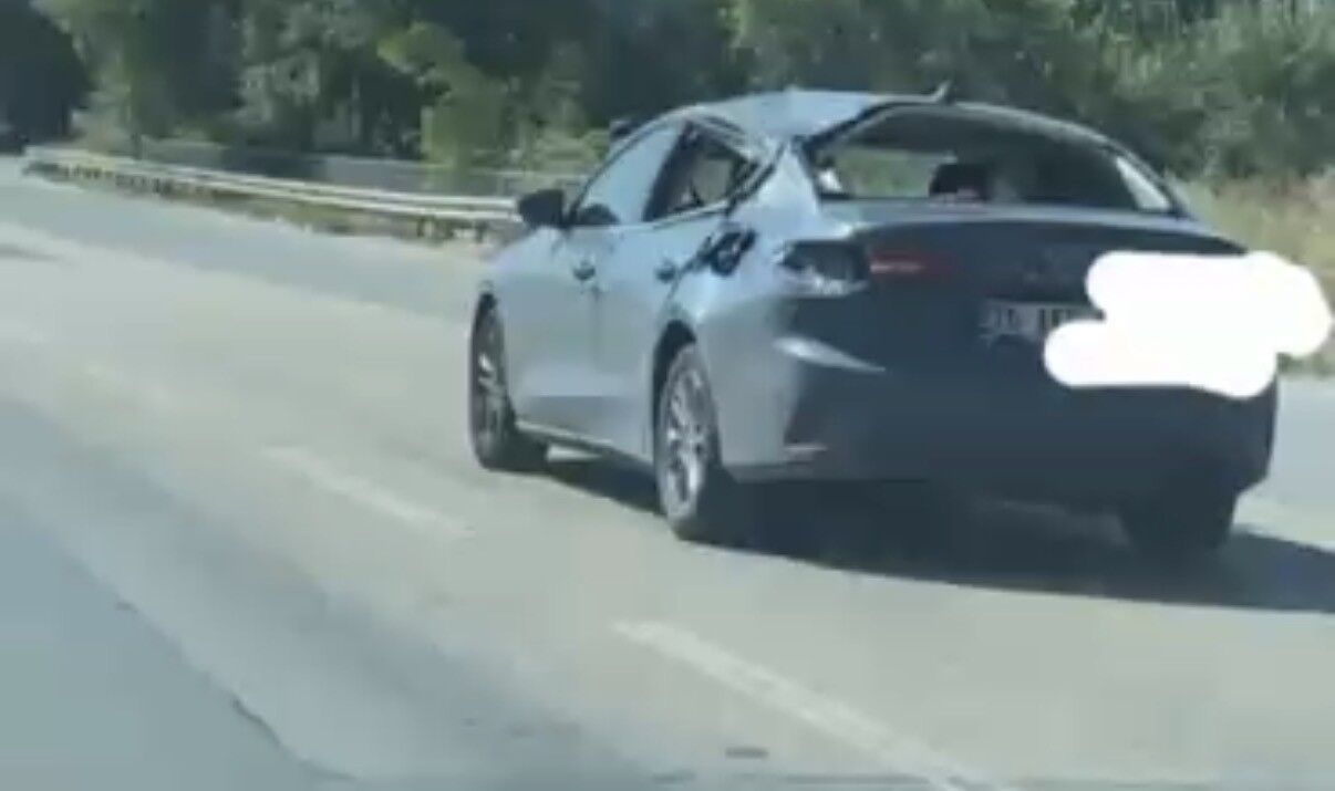 Eskişehir Çevreyolunda Hasarlı Araç Trafikte Böyle İlerledi (1)