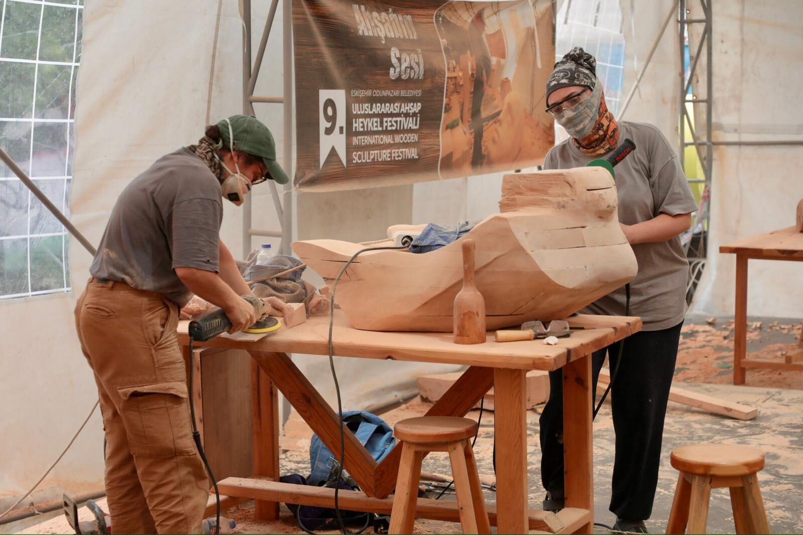 Odunpazarı'nda Ahşap Heykel Festivali Tamamlandı (10)