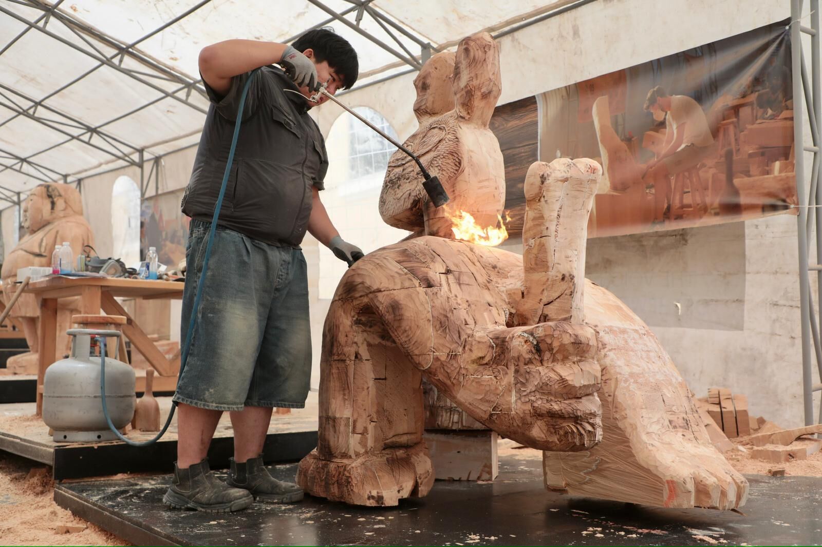 Odunpazarı'nda Ahşap Heykel Festivali Tamamlandı (9)
