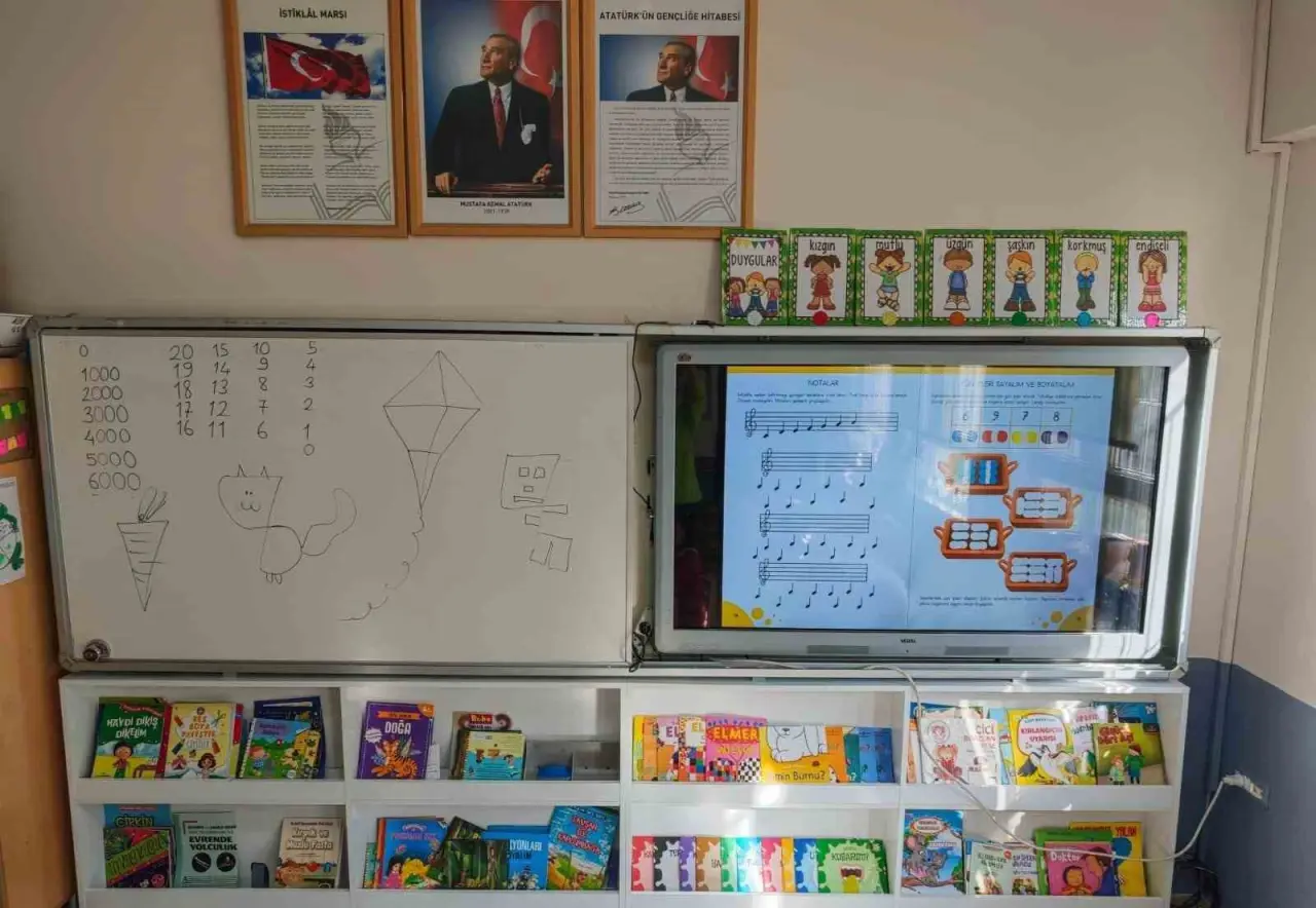 altintas-zafer-ilkokulunda-siniflara-kitaplik-kazandirildi